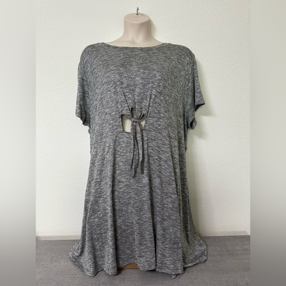 Women’s Plus Target Xhiliration Gray Tie-Front Dress 4X